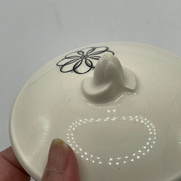 Vintage 1950s Creamer Covered Sugar Set Spencerian Scroll Taylor Smith Taylor - Picture 5 of 10